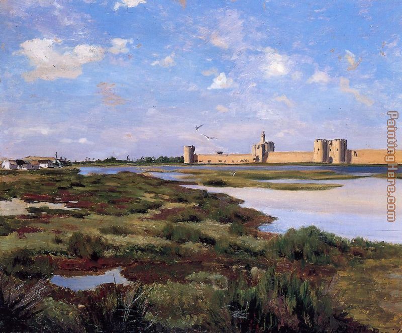 Aigues-Mortes painting - Frederic Bazille Aigues-Mortes art painting Aigues-Mortes painting - Frederic Bazille Aigues-Mortes art painting
